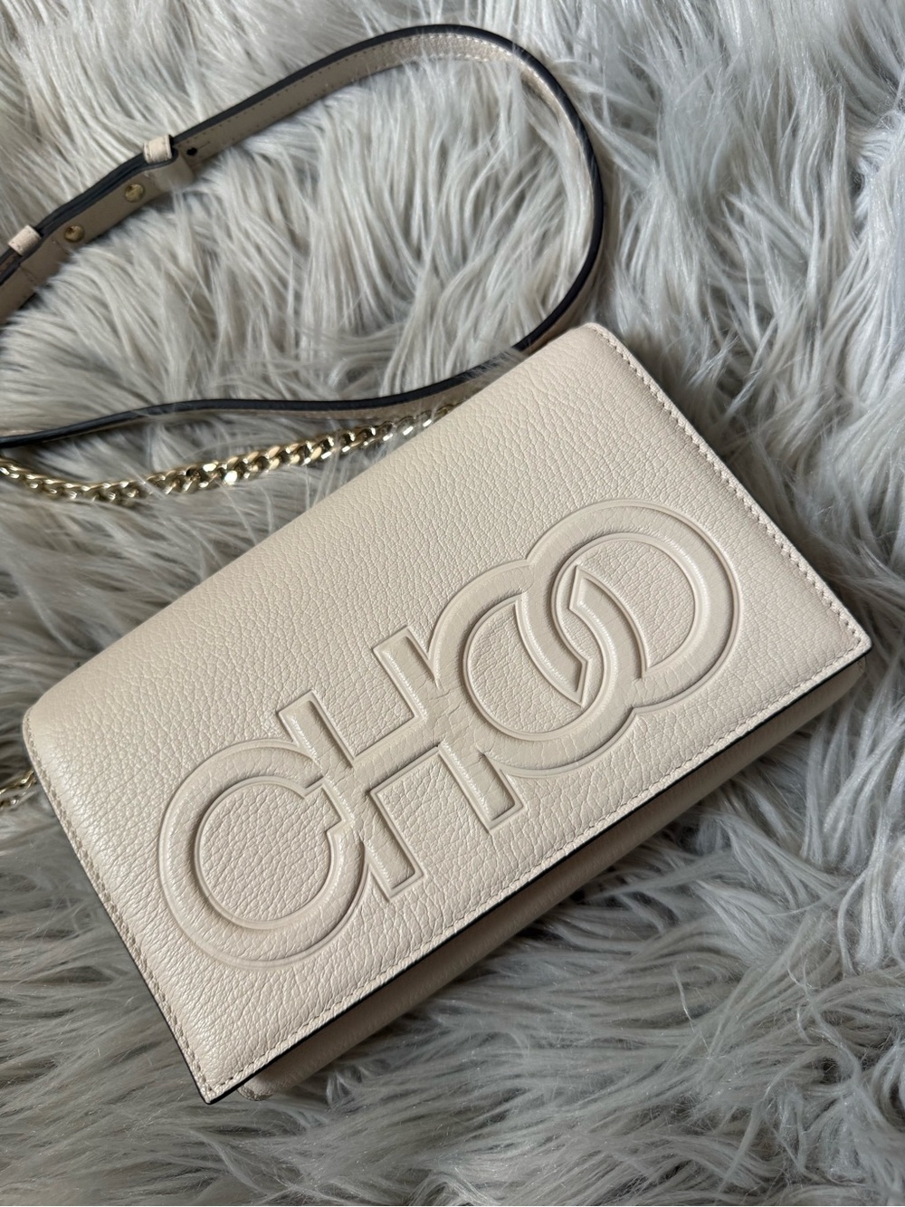 JIMMY CHOO Grainy Calfskin Sonia Wallet On Chain Bag - Picture 2 of 14